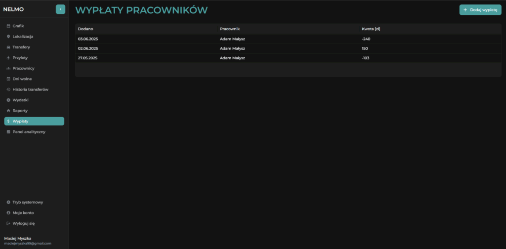 wypłaty system do zarządzania transferami wypłaty